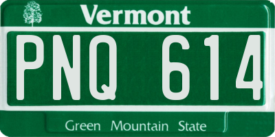 VT license plate PNQ614