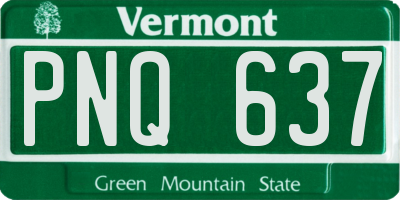 VT license plate PNQ637