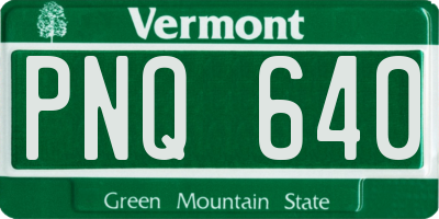 VT license plate PNQ640