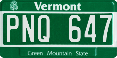 VT license plate PNQ647