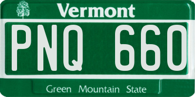 VT license plate PNQ660
