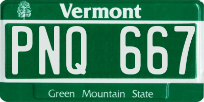 VT license plate PNQ667