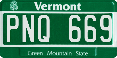 VT license plate PNQ669