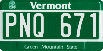 VT license plate PNQ671