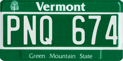 VT license plate PNQ674