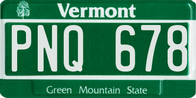 VT license plate PNQ678