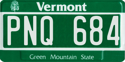 VT license plate PNQ684