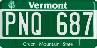 VT license plate PNQ687