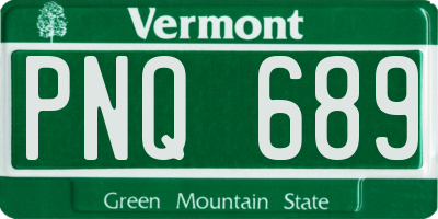 VT license plate PNQ689