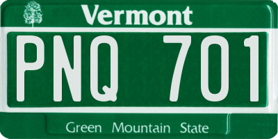 VT license plate PNQ701