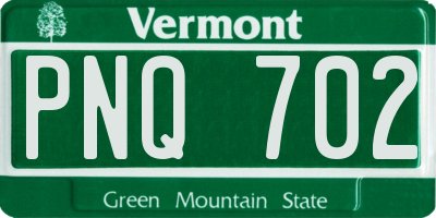 VT license plate PNQ702