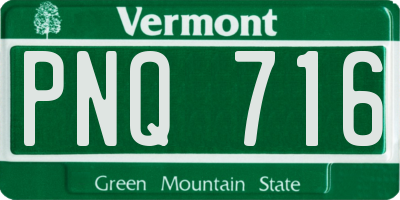 VT license plate PNQ716