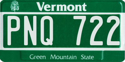 VT license plate PNQ722