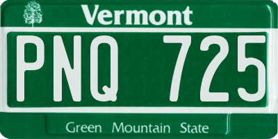 VT license plate PNQ725