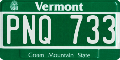 VT license plate PNQ733