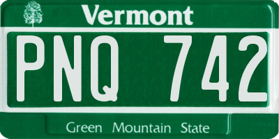 VT license plate PNQ742