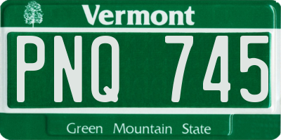 VT license plate PNQ745