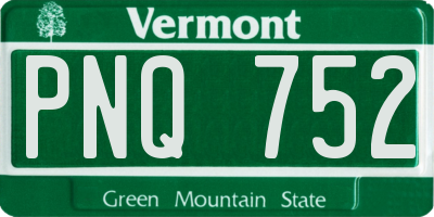 VT license plate PNQ752