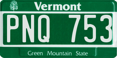 VT license plate PNQ753