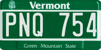 VT license plate PNQ754