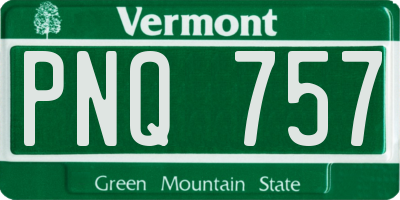 VT license plate PNQ757