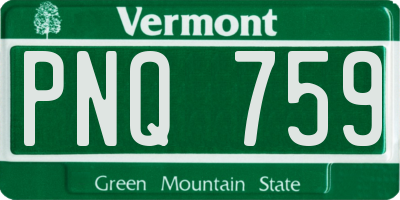 VT license plate PNQ759