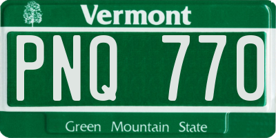 VT license plate PNQ770