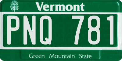 VT license plate PNQ781