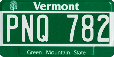 VT license plate PNQ782