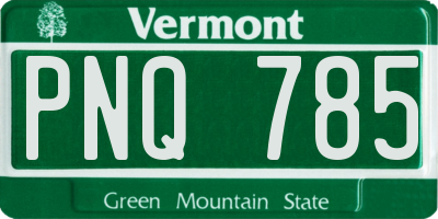 VT license plate PNQ785