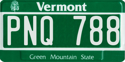 VT license plate PNQ788