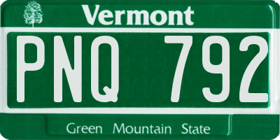VT license plate PNQ792