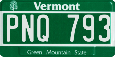 VT license plate PNQ793