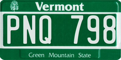 VT license plate PNQ798