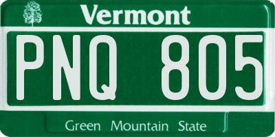 VT license plate PNQ805