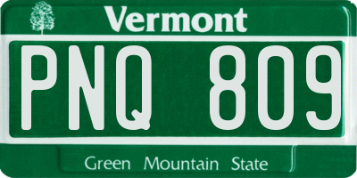 VT license plate PNQ809