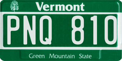 VT license plate PNQ810