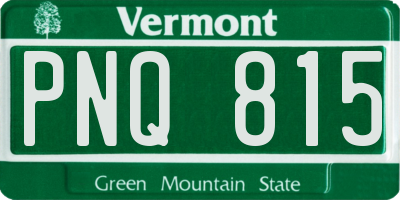 VT license plate PNQ815