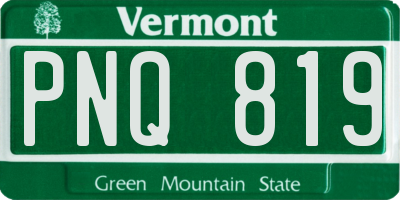 VT license plate PNQ819