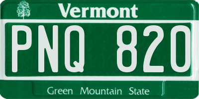 VT license plate PNQ820