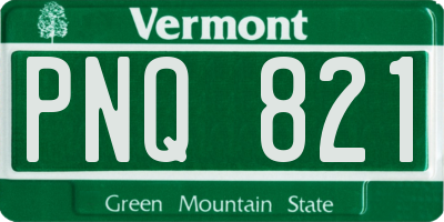 VT license plate PNQ821