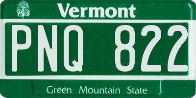 VT license plate PNQ822