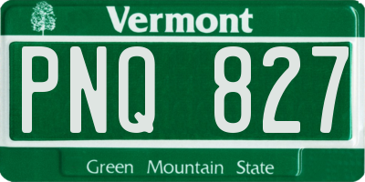VT license plate PNQ827