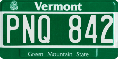 VT license plate PNQ842