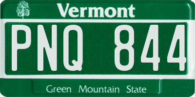 VT license plate PNQ844