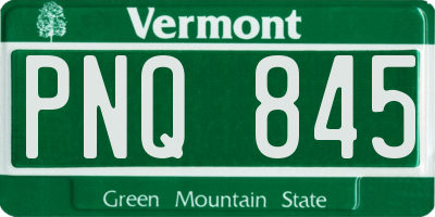 VT license plate PNQ845
