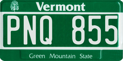 VT license plate PNQ855