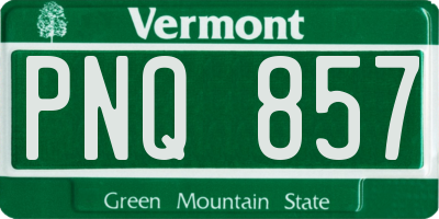 VT license plate PNQ857