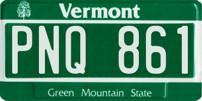 VT license plate PNQ861
