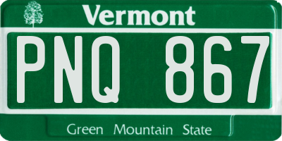 VT license plate PNQ867
